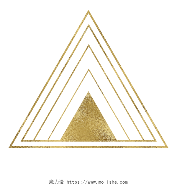 金色线条金色三角形素材